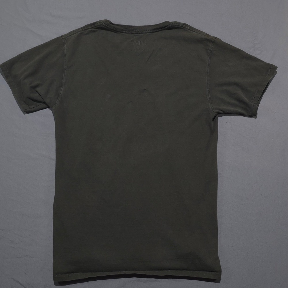 Champion Script Logo T-Shirt Mens Small Dark Olive Green Short Sleeve - Picture 2 of 9